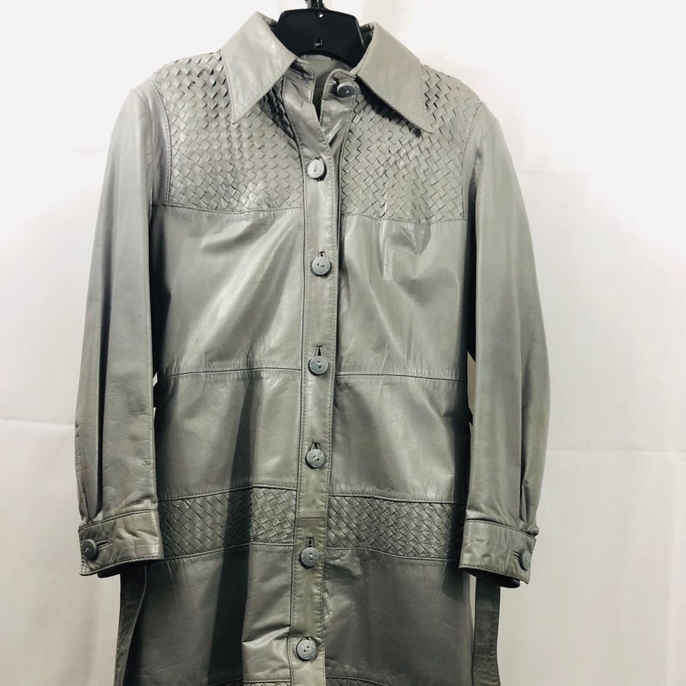 Authentic Vintage  Winkelman's Gray Leather Coat